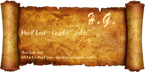 Hefler Győző névjegykártya